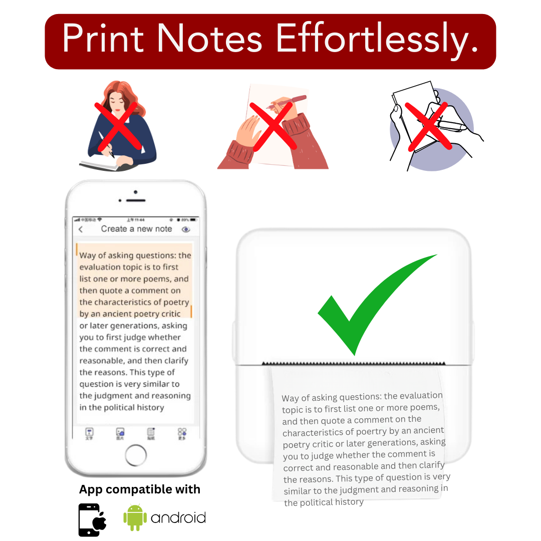 note taking with official mini printer